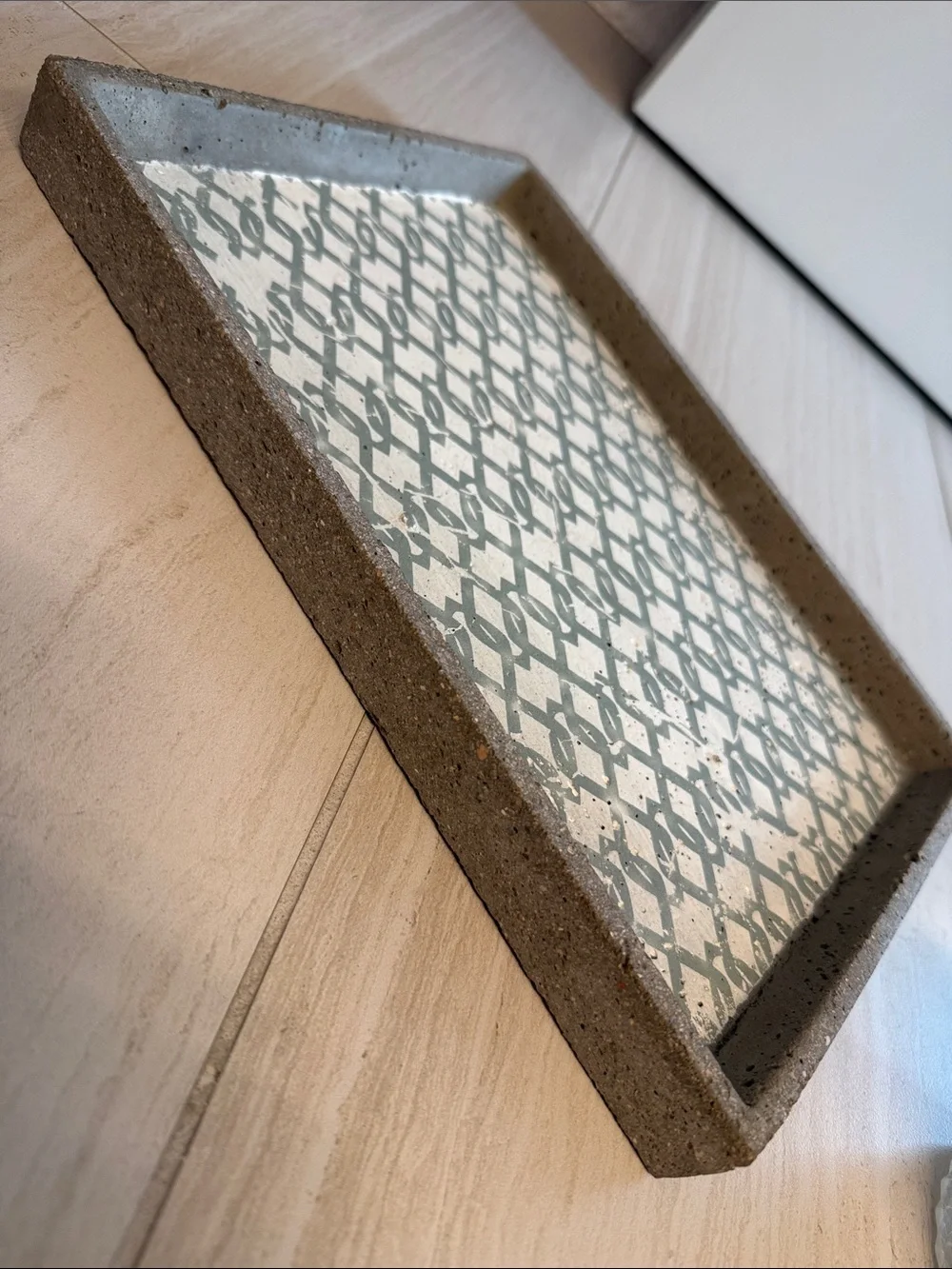 Winston Porter Decorative Gray Patterned Concrete Tray - Home Bath